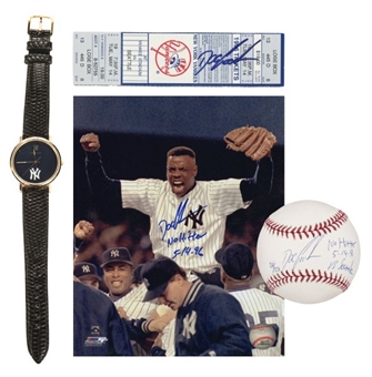 1996 Dwight Gooden No-Hitter Commemorative Watch and Three Signed Items 